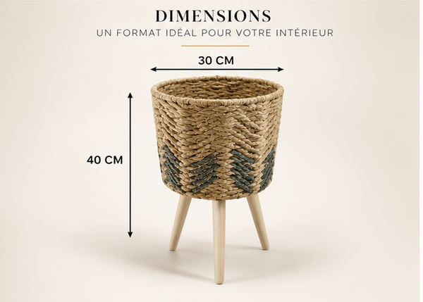 Cache-pot Tressé sur Pieds