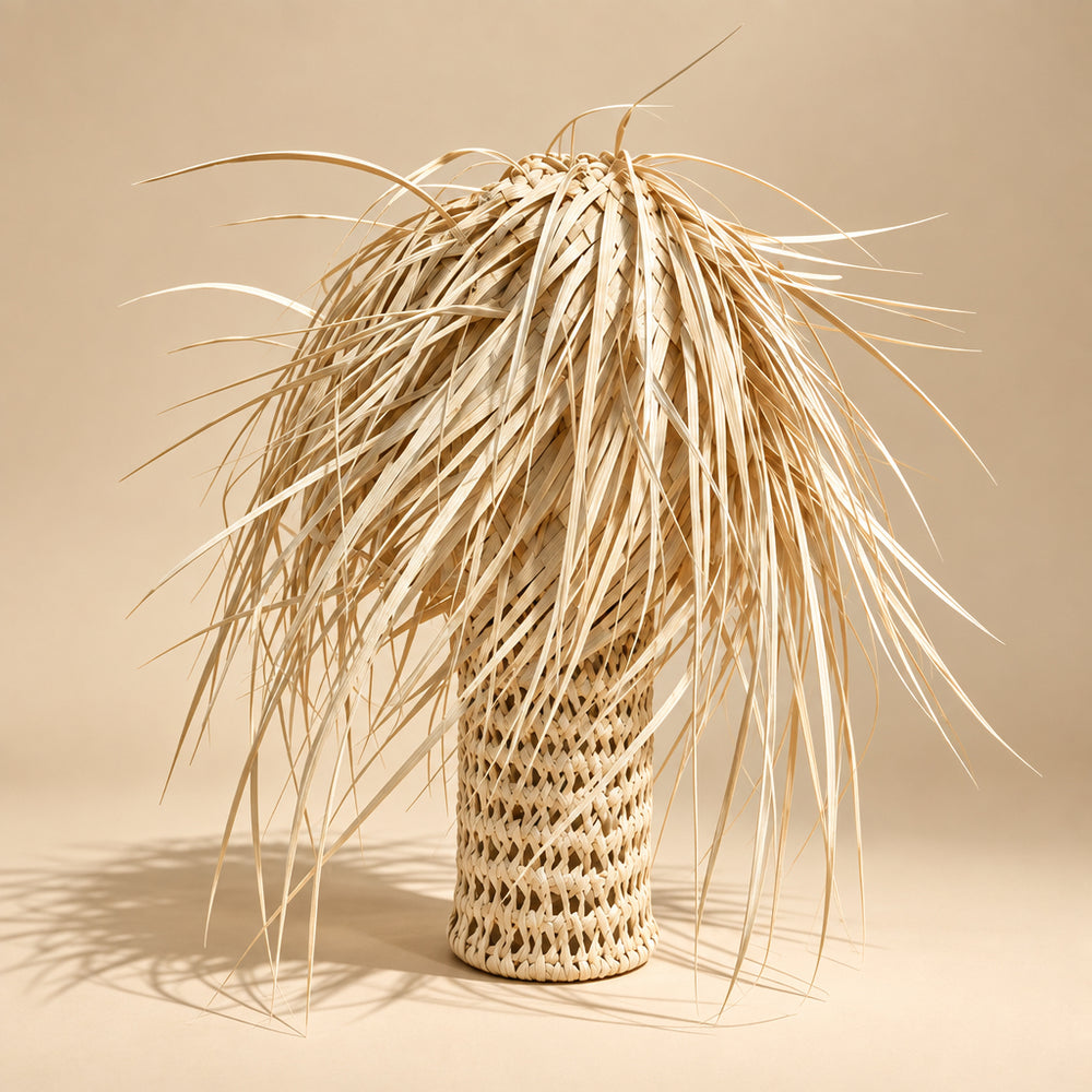 Suspension Abat-jour en Palmier Naturel à Franges