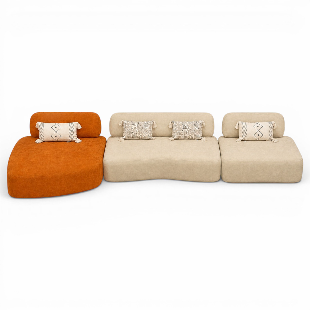 Canapé d'Angle de Luxe Play Lounge – Velours Brun Moka – Design Moderne
