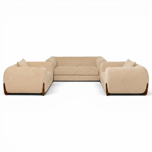 Canapé d’Angle Design Salon Panda – Tissu Bouclette Blanc – Confort Moderne & Luxe