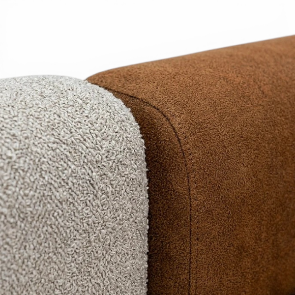 Canapé d'Angle Moderne Salon Brown – Tissu Bouclette Orange Terracotta