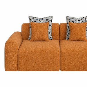 Canapé d’Angle Moderne Salon Elegante Neige – Tissu Catania Terracotta – Design Haut de Gamme