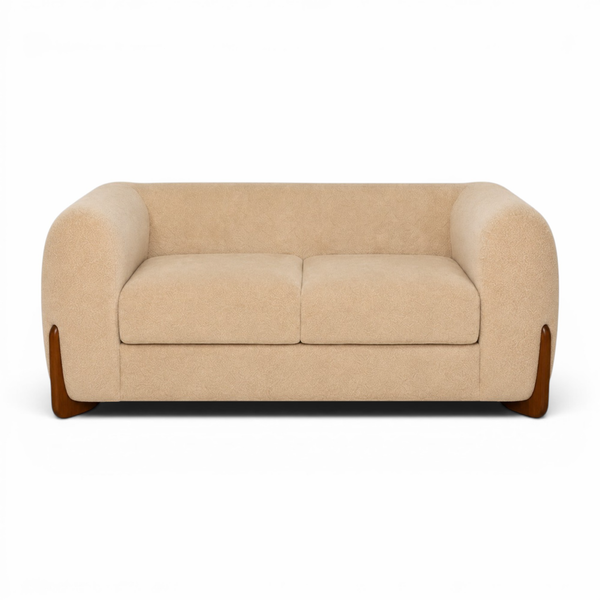 Canapé d’Angle Design Salon Panda – Tissu Bouclette Blanc – Confort Moderne & Luxe