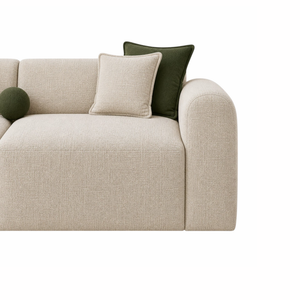 Canapé d'Angle Design Catania – Tissu Premium Beige Sable