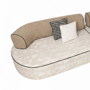 Canapé d'Angle de Luxe Salon Signature Line – Tissu Jacquard & Bois Massif