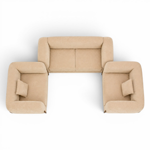Canapé d’Angle Design Salon Panda – Tissu Bouclette Blanc – Confort Moderne & Luxe