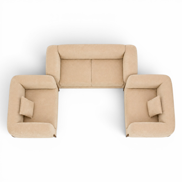 Canapé d’Angle Design Salon Panda – Tissu Bouclette Blanc – Confort Moderne & Luxe
