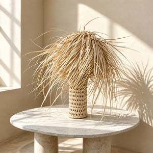 Suspension Abat-jour en Palmier Naturel à Franges