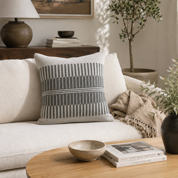 Coussin Rayures Gris
