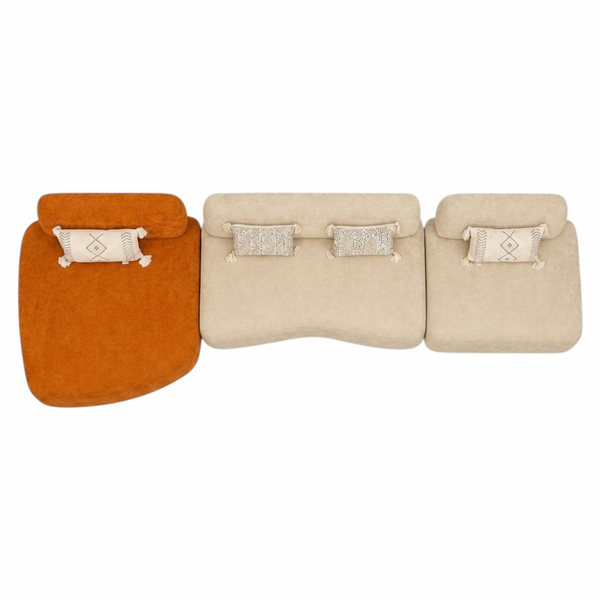 Canapé d'Angle de Luxe Play Lounge – Velours Brun Moka – Design Moderne