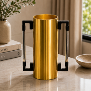 Vase Cylindrique Doré