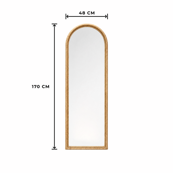 Miroir Arche Rotin