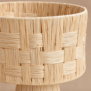 Cache-pot sur pied en fibres naturelles tressées main – Suspension pour plantes, style bohème