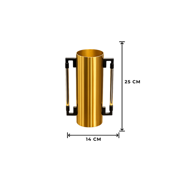 Vase Cylindrique Doré