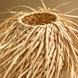 Suspension Abat-jour en Palmier Naturel à Franges