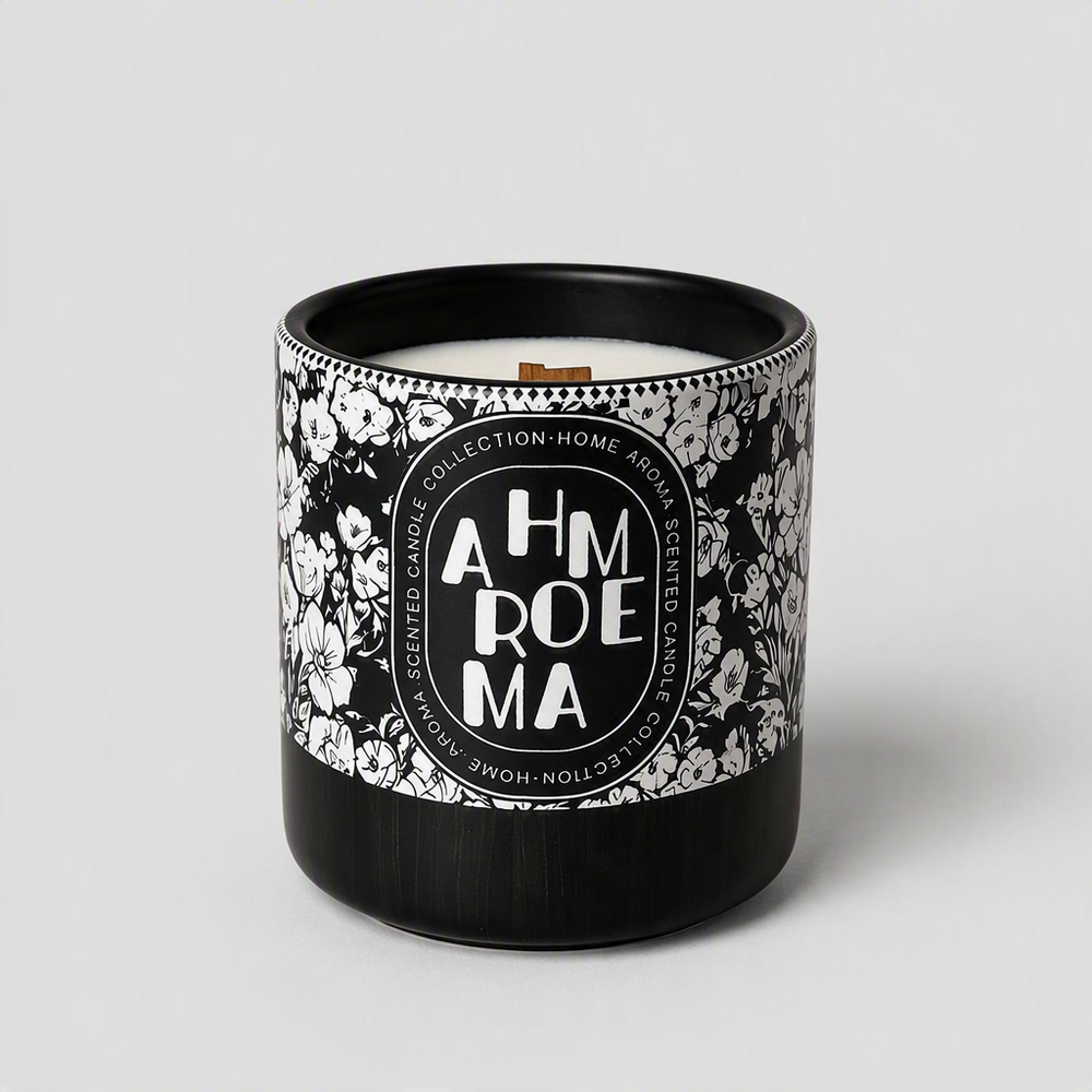 Black Ceramic Scented Candle