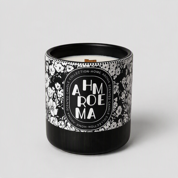 Black Ceramic Scented Candle