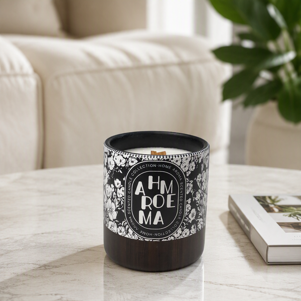 Black Ceramic Scented Candle