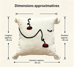 Coussin décoratif visage abstrait