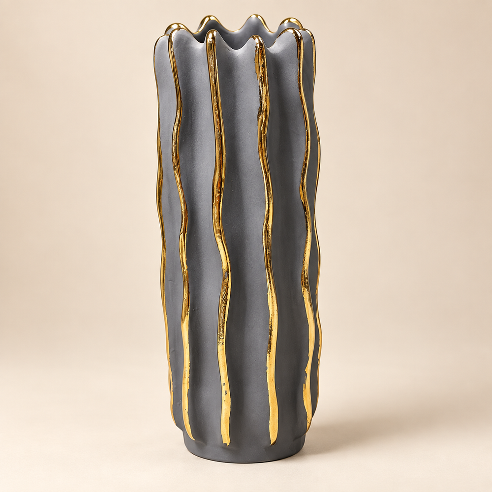 Vase Ondulation Or