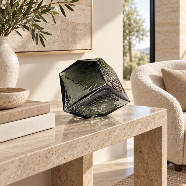 Vase Géométrique Obsidienne