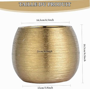 Pot Doré avec Fleurs Artificielles