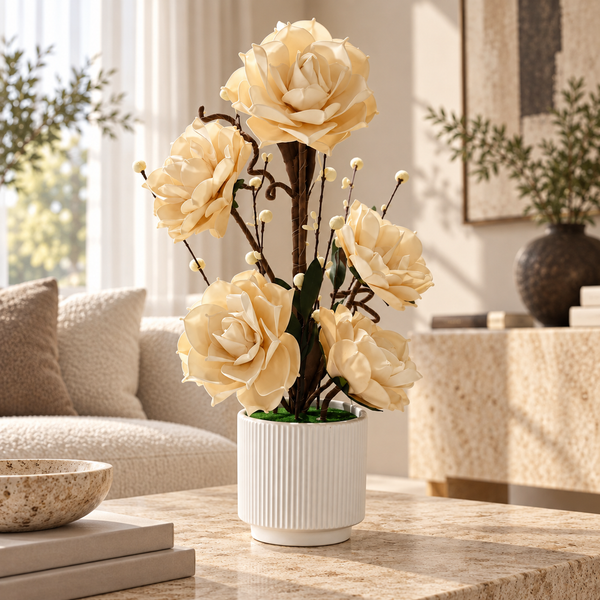 Florale Artificielle Crème – Élégance