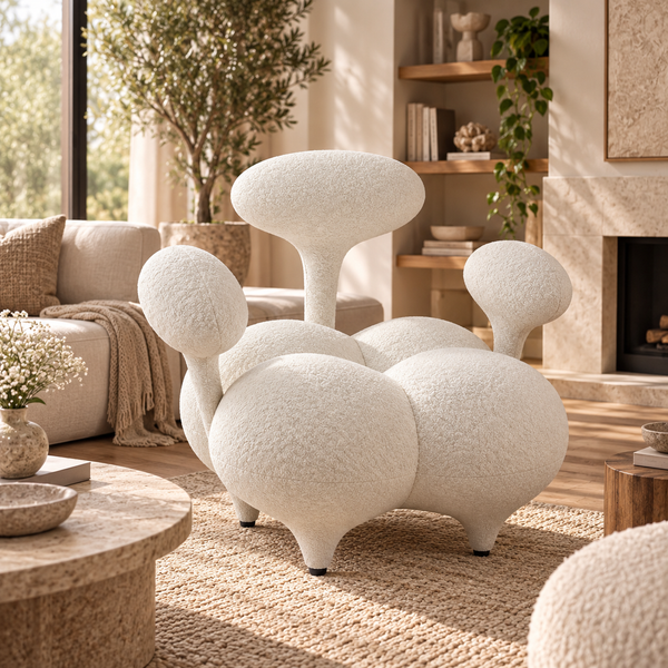 Fauteuil Bulle Sculptural – Blanc
