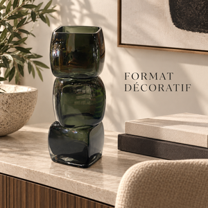 Vase Sculptural en Verre Fumé