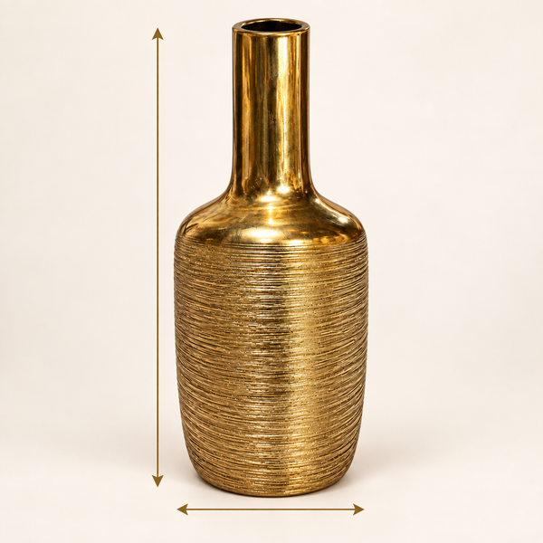 Vase Décoratif Doré Texturé