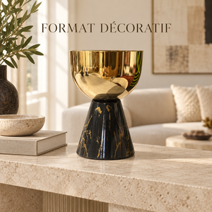 Vase Décoratif Noir & Doré – Éclat Majestueux