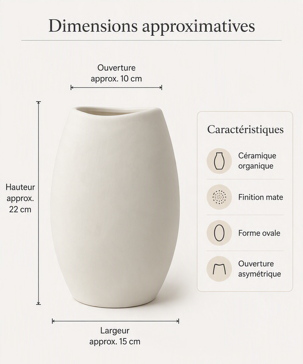 Matte Off-White Organic Ceramic Vase