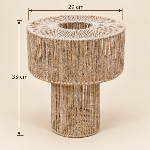 Cache-pot sur pied en corde de jute tressée – Forme graphique, style naturel et bohème