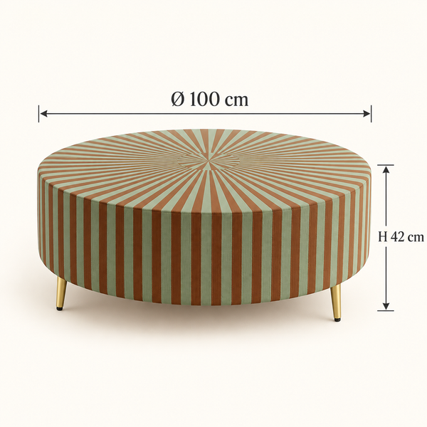 Pouf Rayonnant Vert & Terracotta