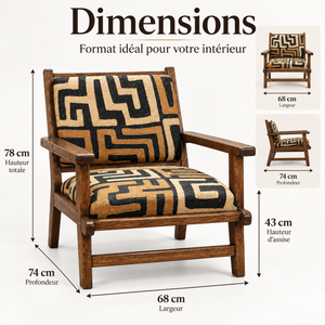 Fauteuil Graphique Tribal en Bois