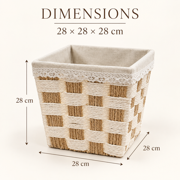 Panier de rangement carré tressé