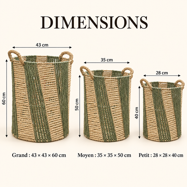 Set de paniers de rangement tressés
