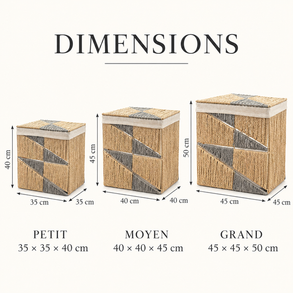 Titre : Panier Tressé Zigzag – 3 Formats