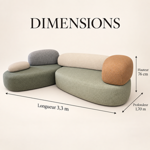 Canapé modulable Galet : le salon en douceur, vert sauge &amp; vert forêt