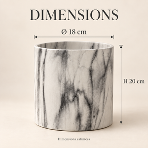 Cache-pot effet marbre blanc