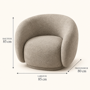 Canapé courbe 2 fauteuils Galbe : le salon enveloppant en beige taupe