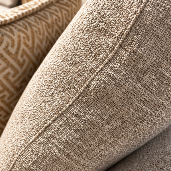 Canapé d'angle arrondi en tissu bouclé crème – Design doux & enveloppant