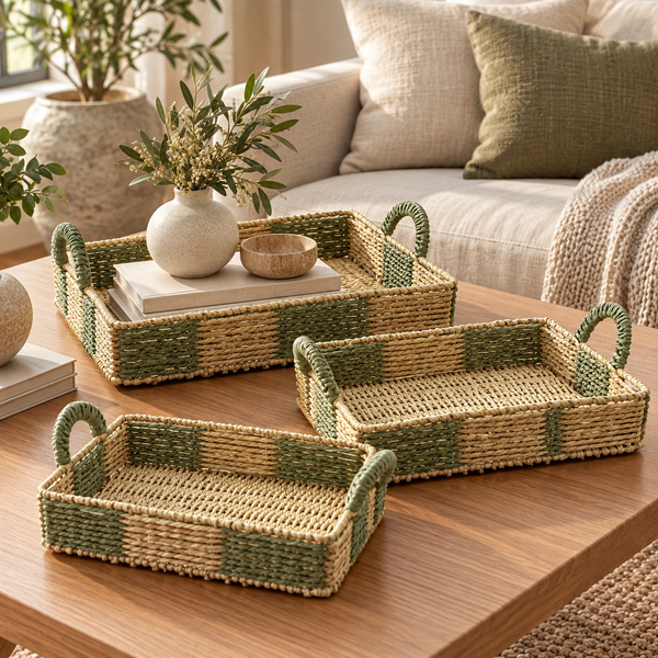 Set de plateaux tressés Nature Sage