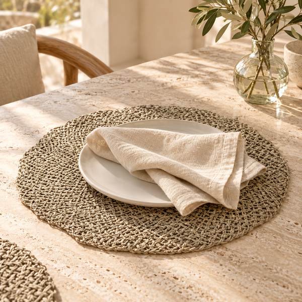 Set de table rond tressé naturel – Finition organique