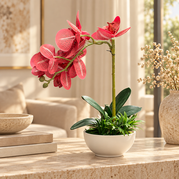 Orchidée Artificielle Rouge