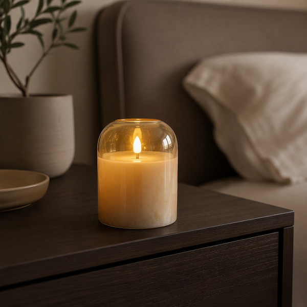 Amber Glass LED Candle