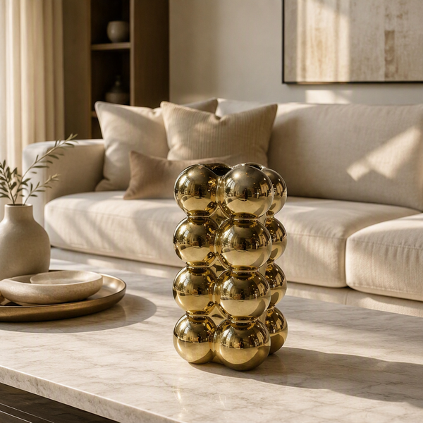 Vase Décoratif Doré Design