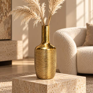 Vase Décoratif Doré Texturé
