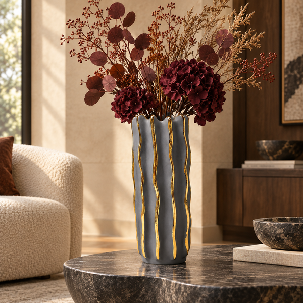 Vase Ondulation Or