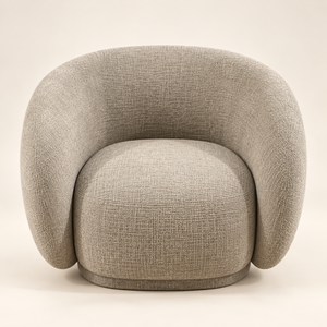 Canapé courbe 2 fauteuils Galbe : le salon enveloppant en beige taupe